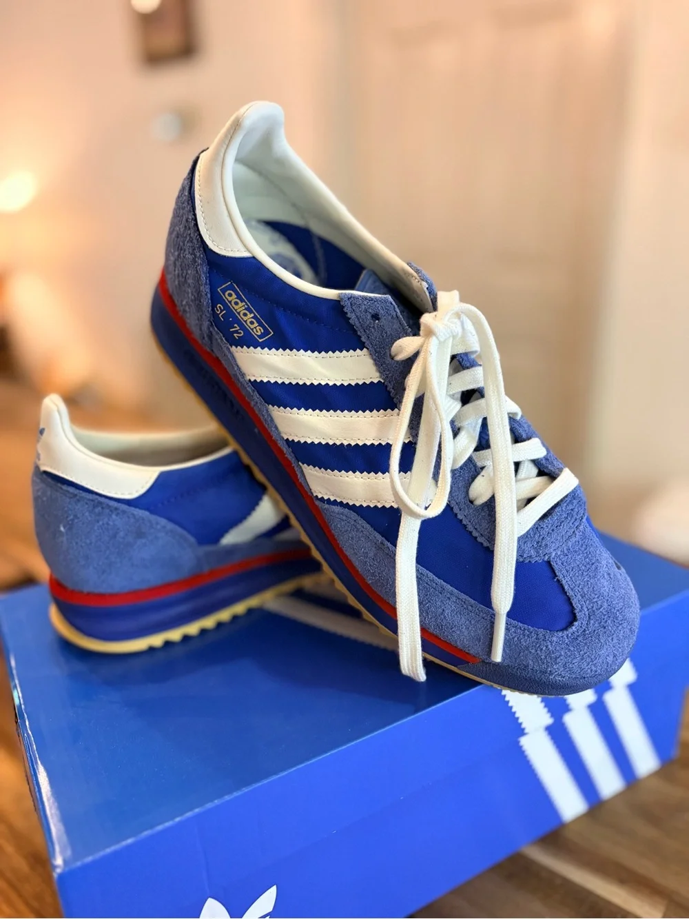 Adidas SL 72 RS Blue White Sneakers Vintage Style Men’s 7.5 / Women’s 8.5 -9